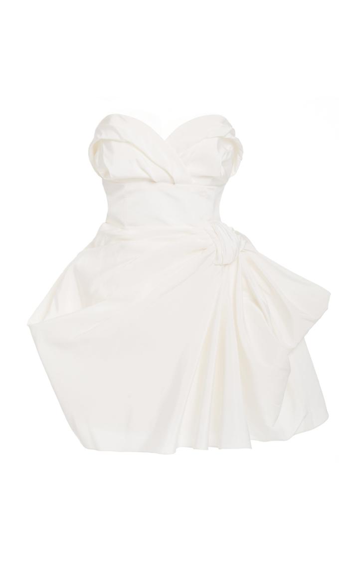 Carolina Herrera Exclusive Gathered Silk-poplin Mini Dress