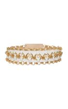Balmain High Waist Pearl And Brass Chain Belt