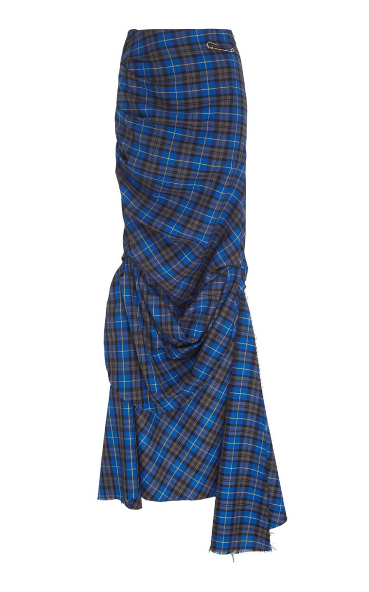 A.w.a.k.e. Rise And Fall Blue Tartan Skirt