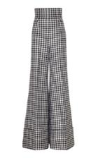 Emilia Wickstead Gingham High-rise Wide-leg Crepe Pants