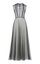 Giambattista Valli Pleated Swiss Dot Dress