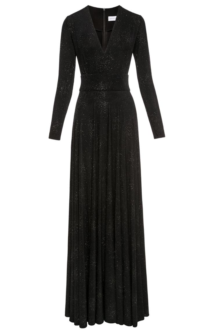 Lilli Jahilo Star Glitter Jersey Long Sleeve Gown