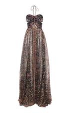 Etro Printed Cutout Halterneck Silk-chiffon Maxi Dress