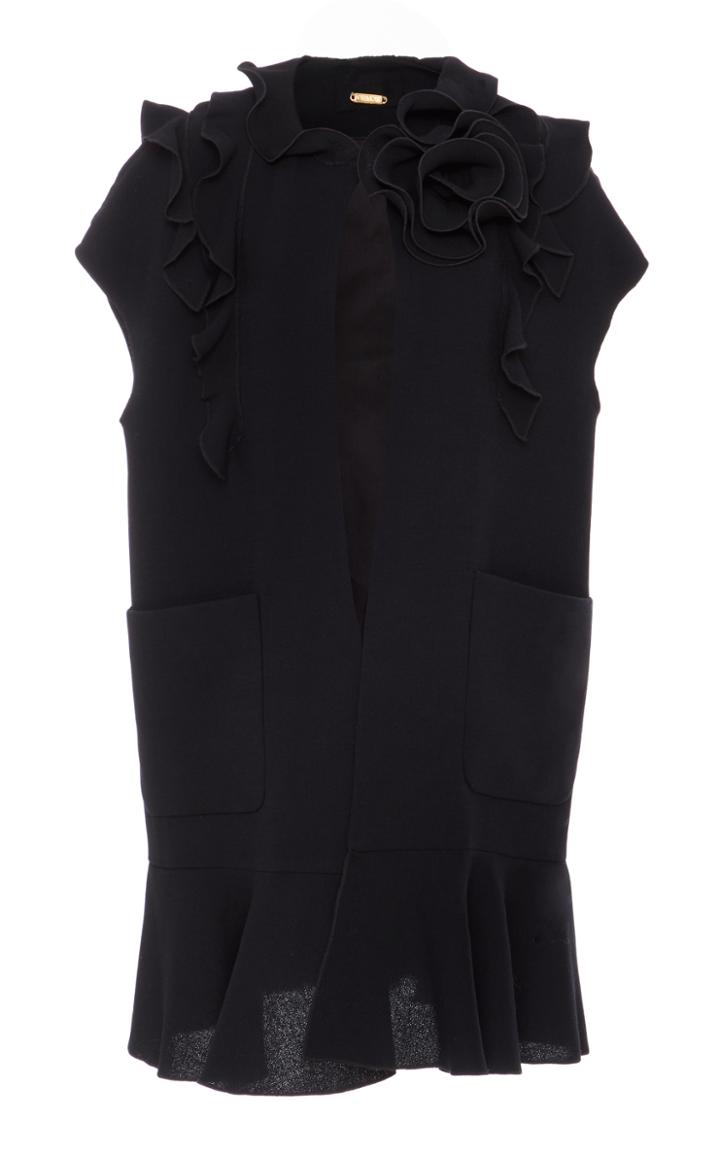 Amelia Toro Ruffled Vest With Floral Detail