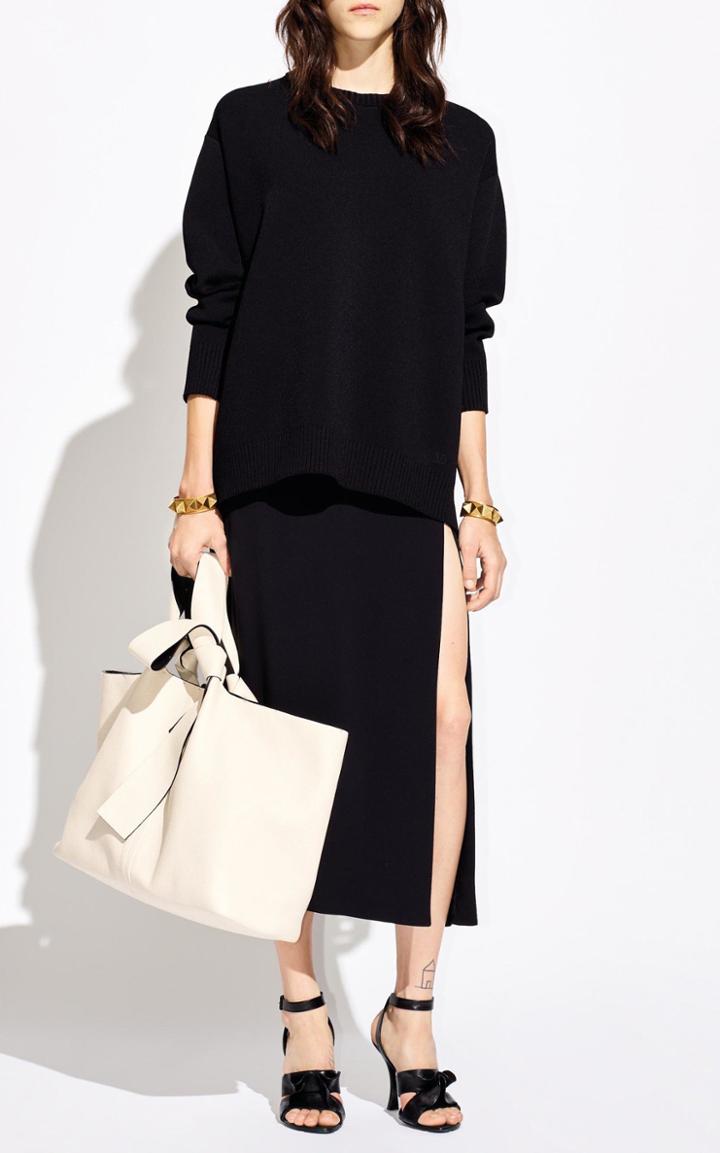 Moda Operandi Valentino Slit-hem Cady Midi Skirt