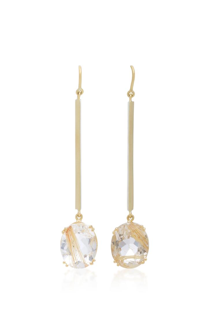 Sylva & Cie 18k Gold Quartz Earrings