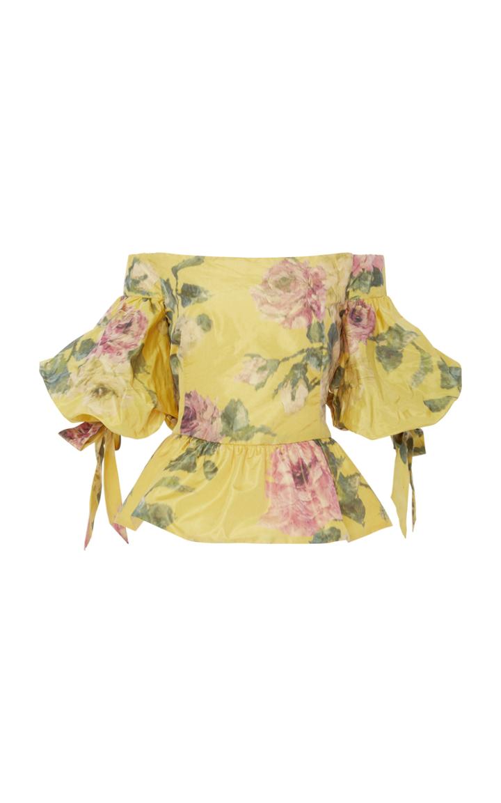 Marchesa Off The Shoulder Peplum Top