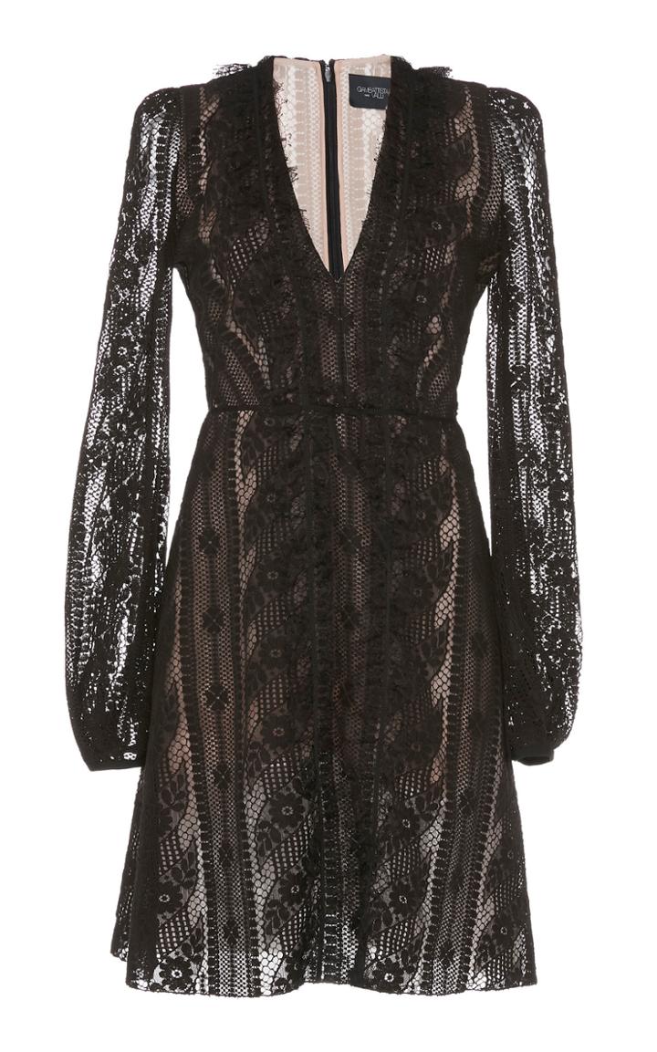 Giambattista Valli Long Sleeve Cotton Blend Mini Dress