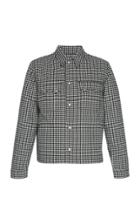 Ami Plaid Wool-blend Snap Jacket