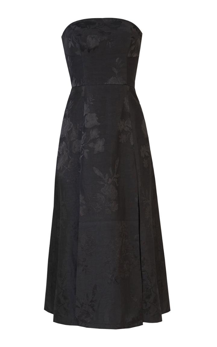 Lake Studio Strapless Floral-jacquard Midi Dress