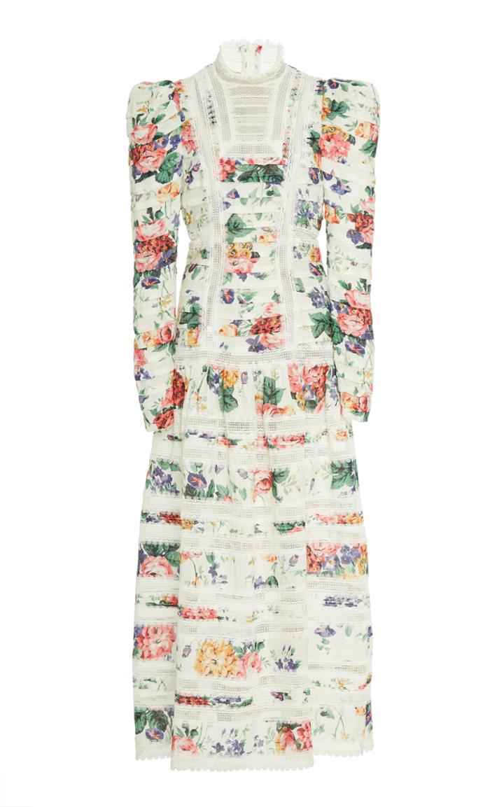 Zimmermann Allia Pintuck Linen Maxi Dress