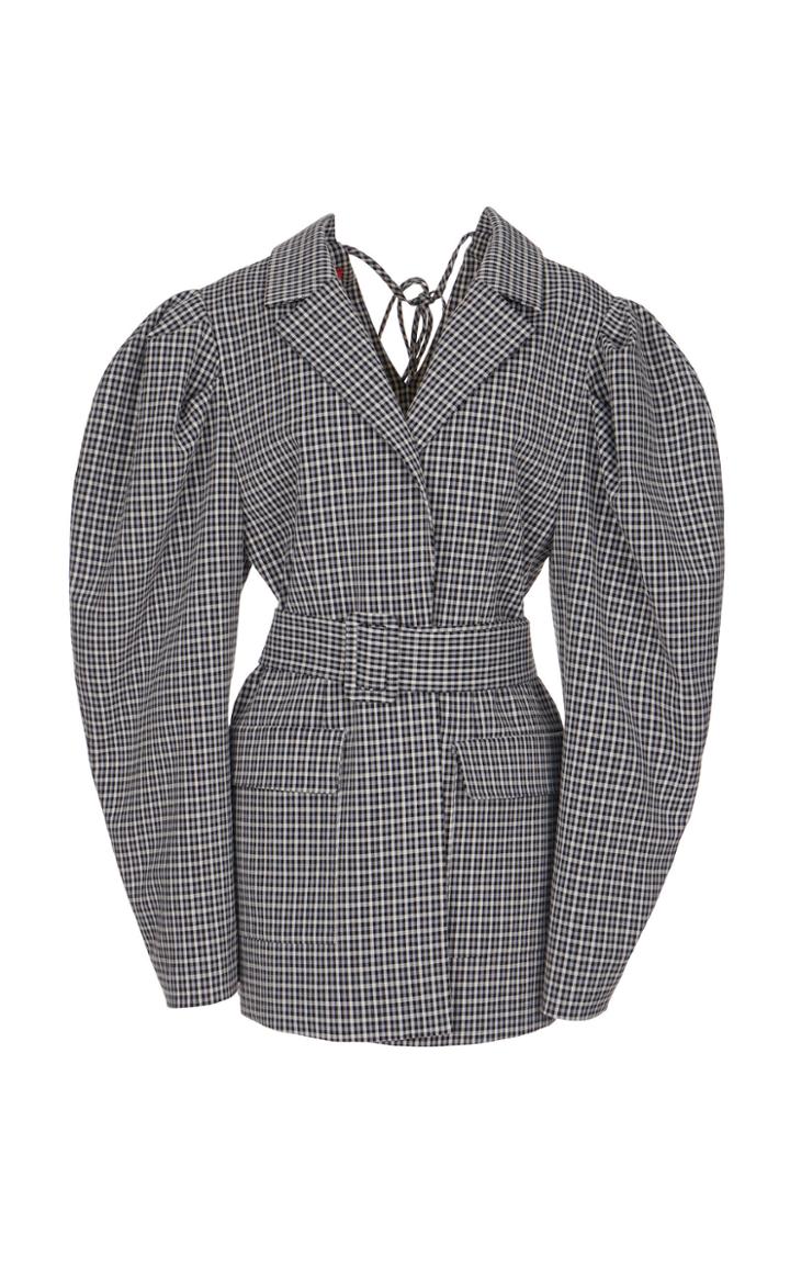 Moda Operandi Kye Puff-sleeve Oversized Check Blazer