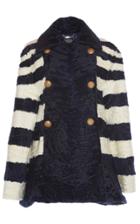 Alberta Ferretti Astrakhan Fur Double Breasted Coat