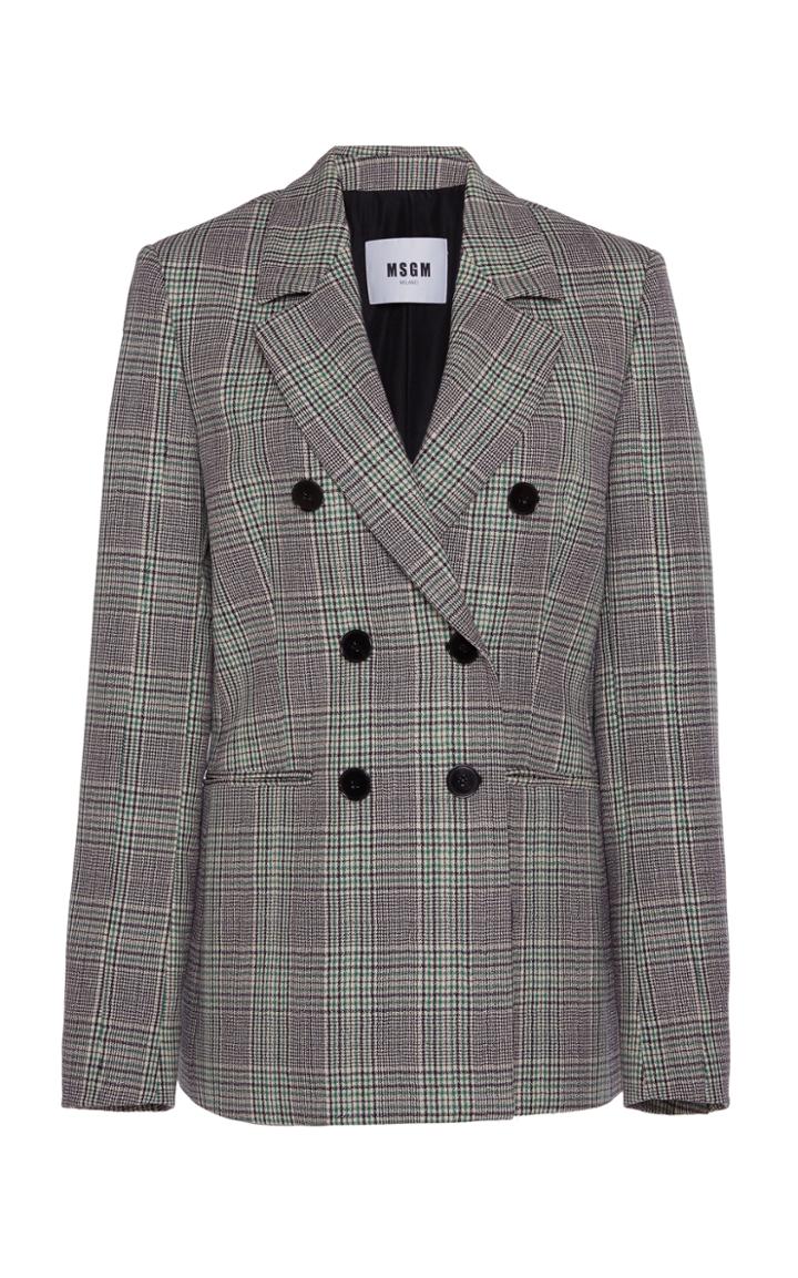 Msgm Colored Wool Double Breasted Jacket