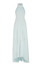 Brandon Maxwell Pintucked Crepe Godet Gown