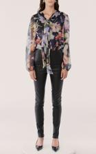 Moda Operandi Jason Wu Collection Floral-print Chiffon Tie-neck Top
