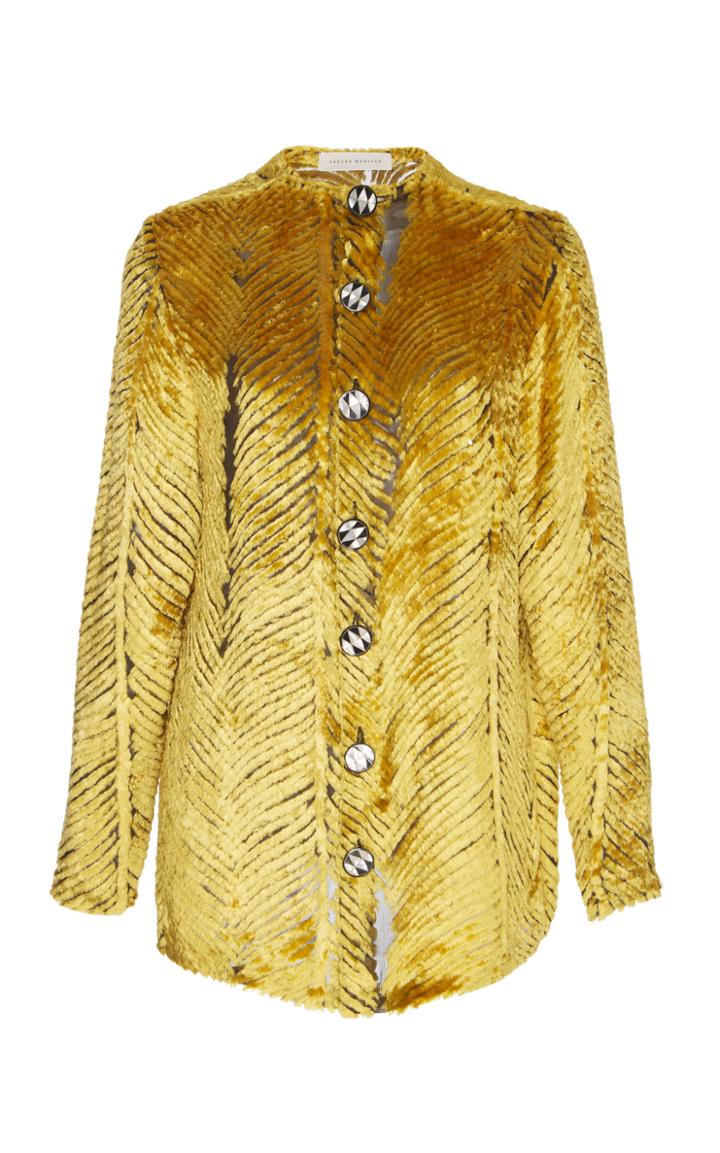 Sandra Mansour Girafe Du Soleil Velvet Shirt
