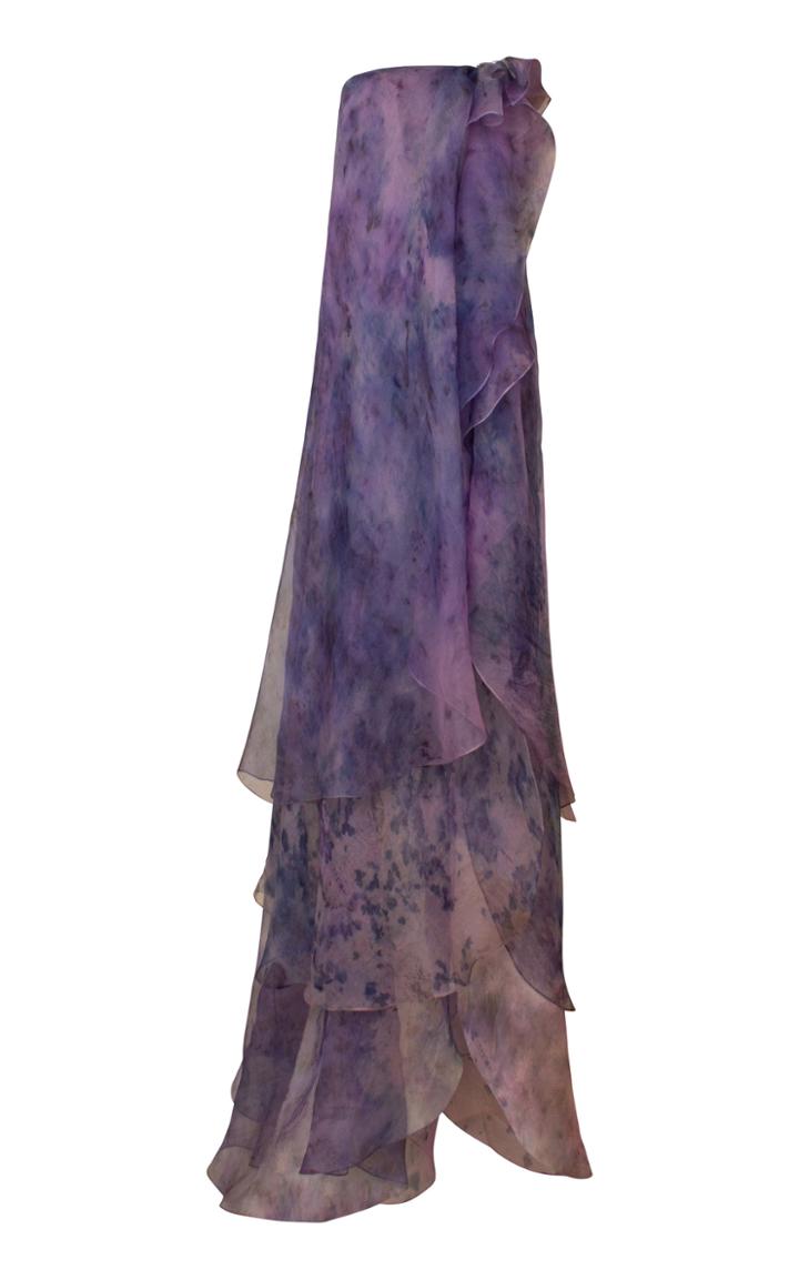 Moda Operandi Alejandra Alonso Rojas Strapless Draped Silk Dress