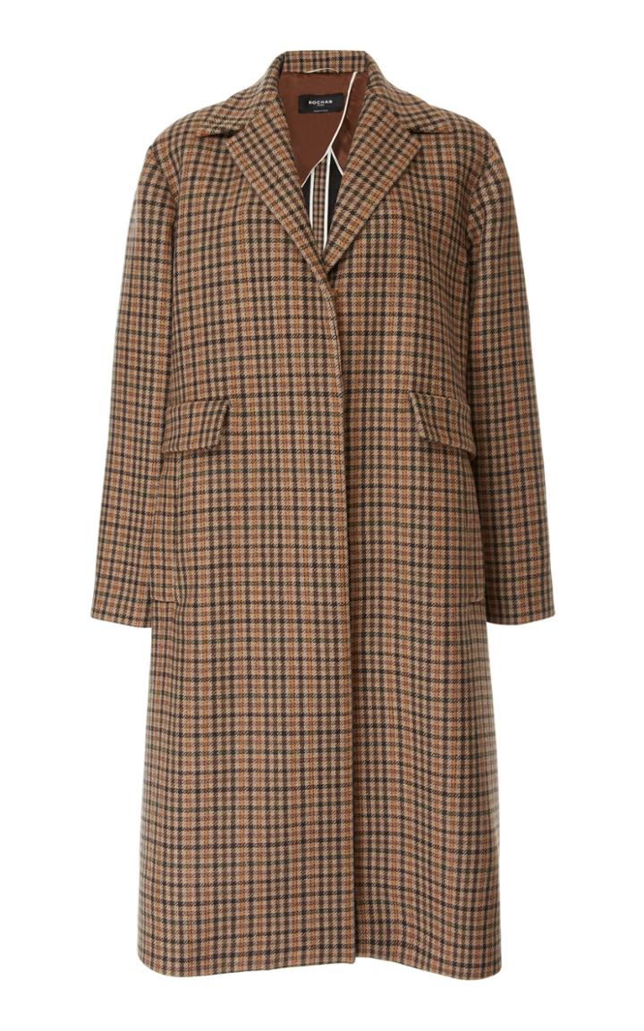 Rochas Oversized Wool Check Coat