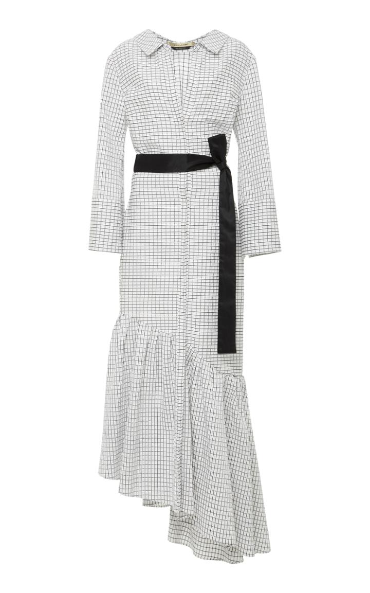 Hellessy Harley Asymmetric Long-sleeve Cotton Dress