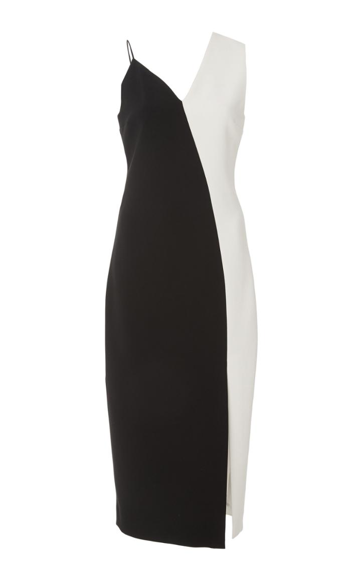 Christian Siriano Two-tone Asymmetrical Crepe Dress