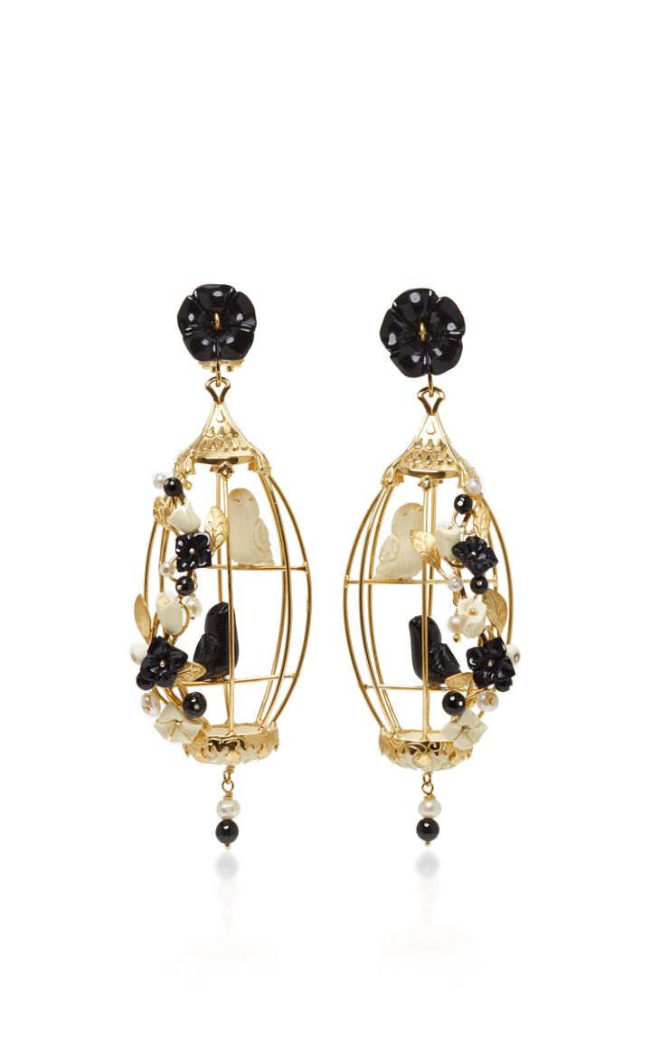 Of Rare Origin Black And White Lovebird Earring