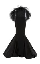 Christian Siriano Ruffled Tulle Crepe Gown