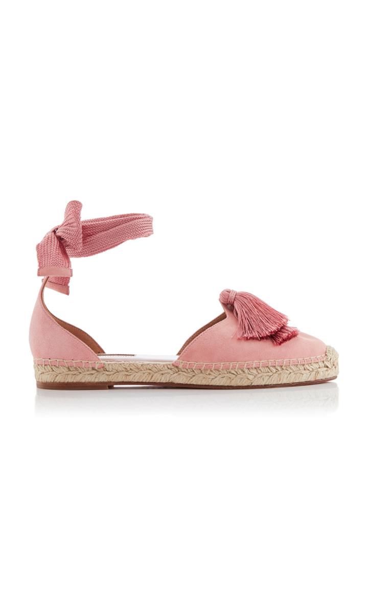 Aquazzura Love Tasseled Suede Espadrilles