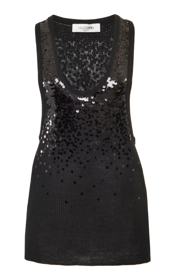 Moda Operandi Valentino Embroidered Knit Tank Top