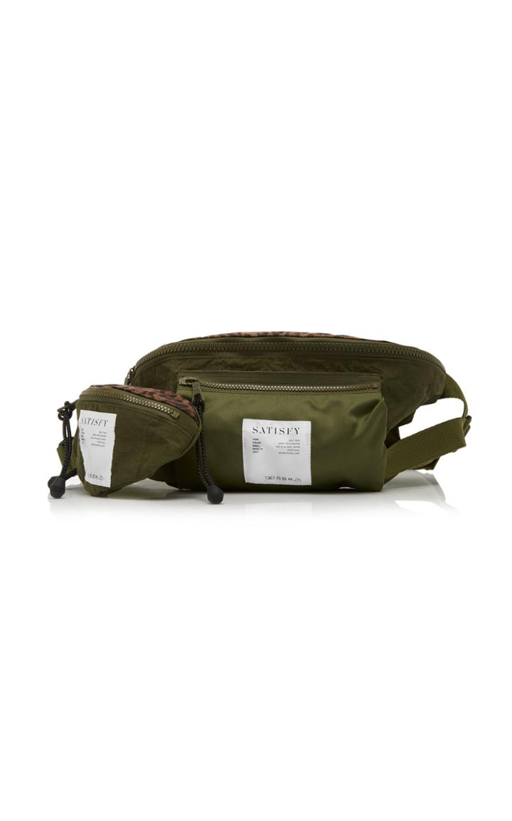 Satisfy Leopard-accent Nylon Belt Bag