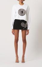 Moda Operandi David Koma Crystal Embroidered Denim Mini Skirt