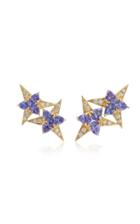 Carol Kauffmann Galactic Star 18k Gold Tanzanite And Diamond Earrings