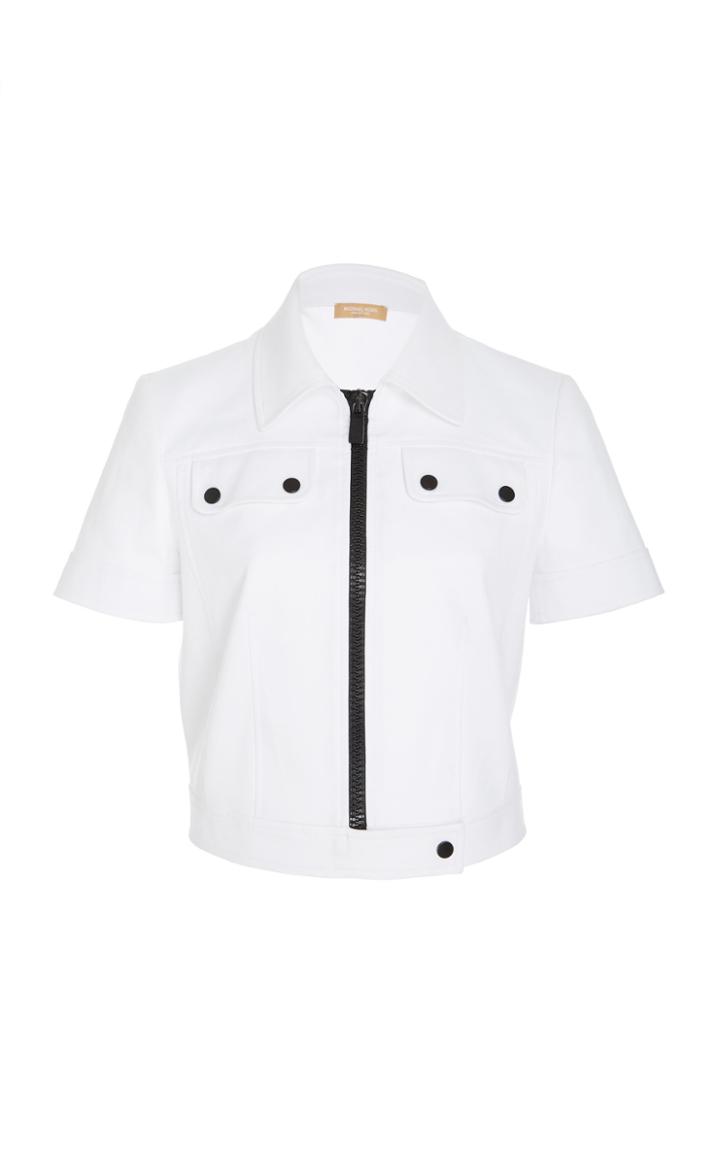 Michael Kors Collection Short Sleeve Cropped Jacket