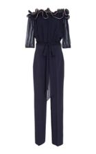 Blumarine Ruffle Off The Shoulder Jumpsuit