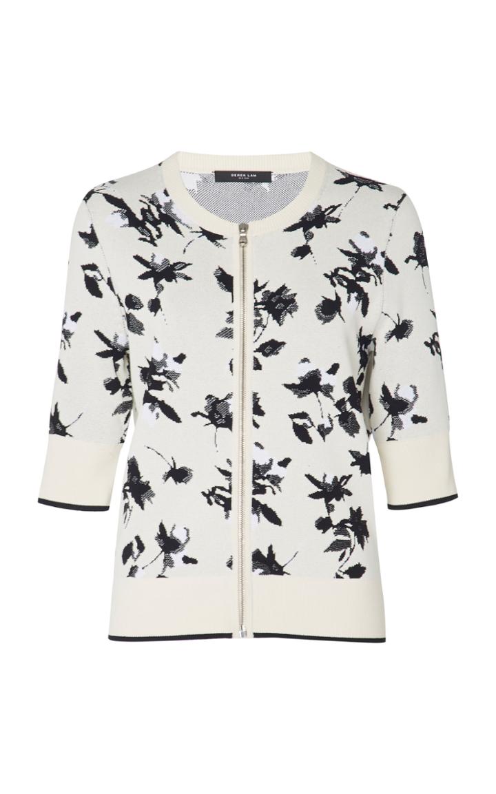 Derek Lam Floral Jacquard Knit Cardigan