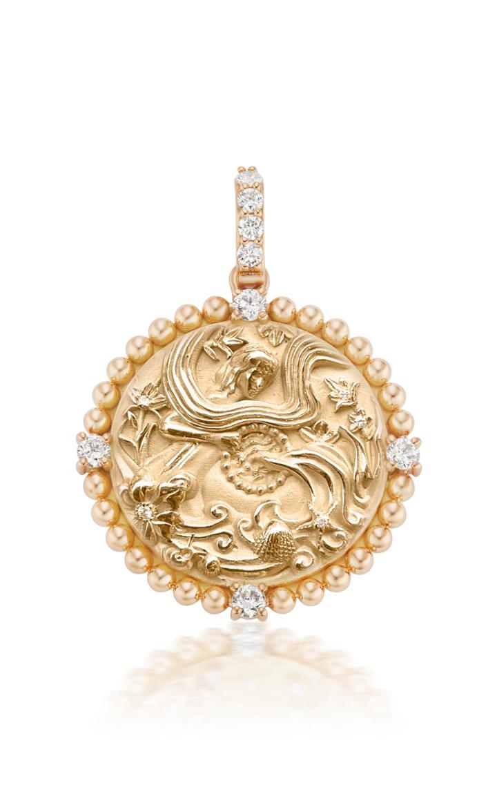 Moda Operandi Briony Raymond 18k Yellow Gold Classic Zodiac Medallion Necklace