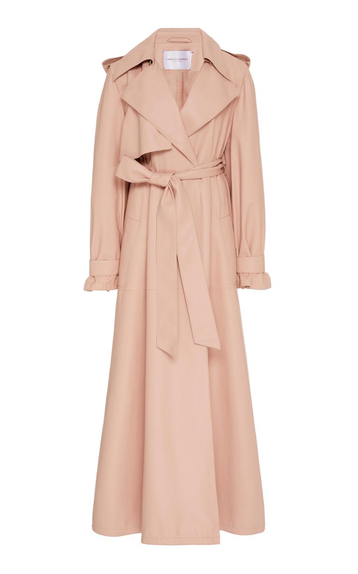 Carolina Herrera Leather Trench Coat