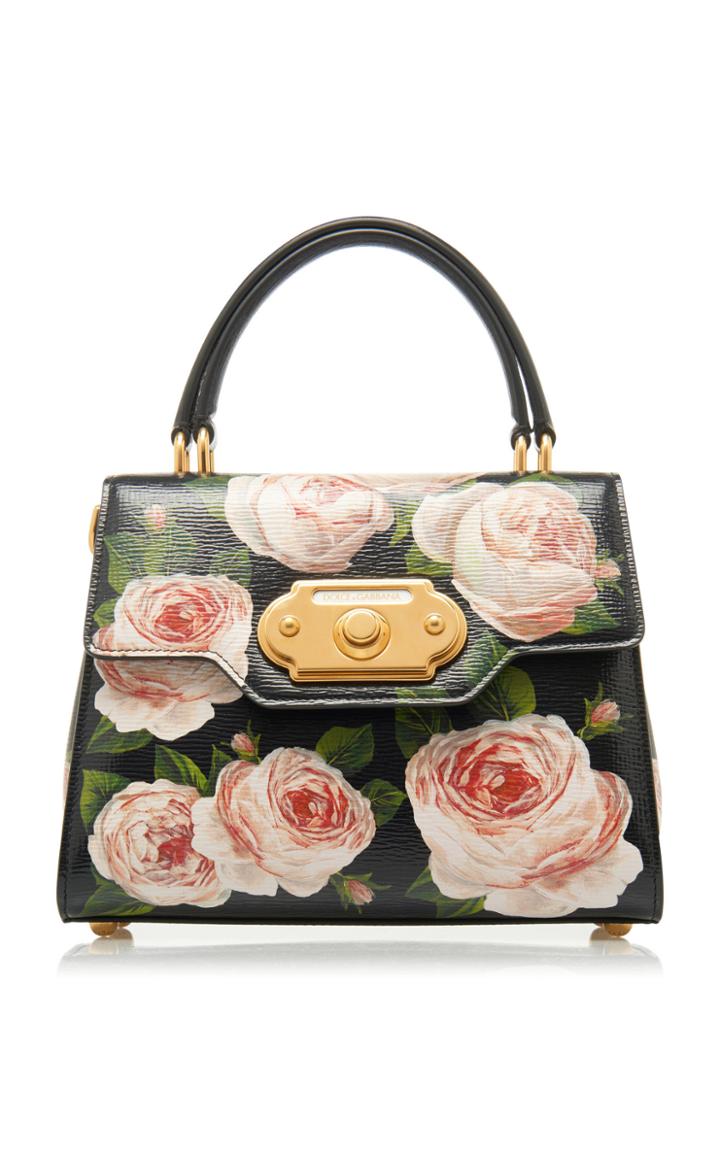 Dolce & Gabbana Welcome Floral-print Leather Bag