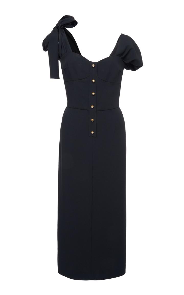 Prada Tie-detailed Satin-crepe Midi Dress