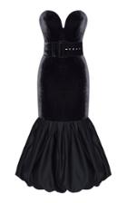 Rasario Velvet Corset Midi Dress With Satin Skirt