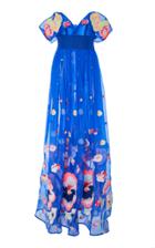 Yuliya Magdych Pansies Organza Maxi Dress