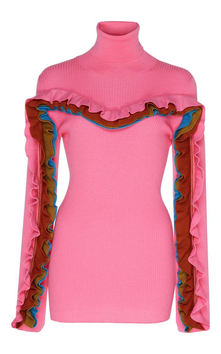 Marco De Vincenzo Ruched Turtle Neck Top