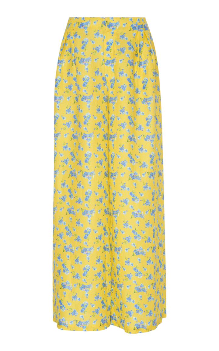 Gl Hrgel Floral-print Linen Wide-leg Pants