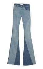 Tre By Natalie Ratabesi Cher Two-tone Low-rise Flared-leg Jeans