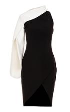 Genny One Sleeve Black And White Dress