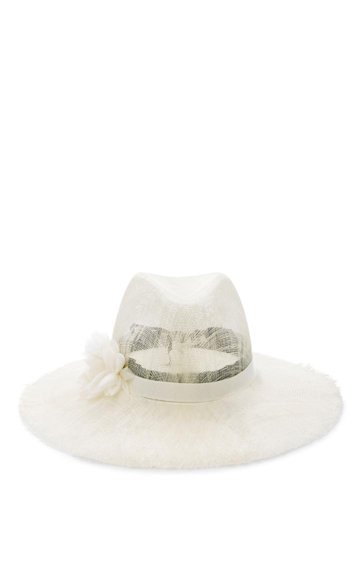 Eugenia Kim Emanuelle Floral-appliqued Woven Sunhat