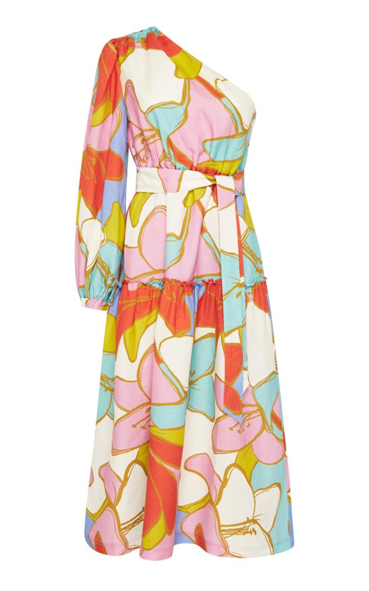 Moda Operandi Rebecca Vallance Tirano Printed One-shoulder Midi Dress