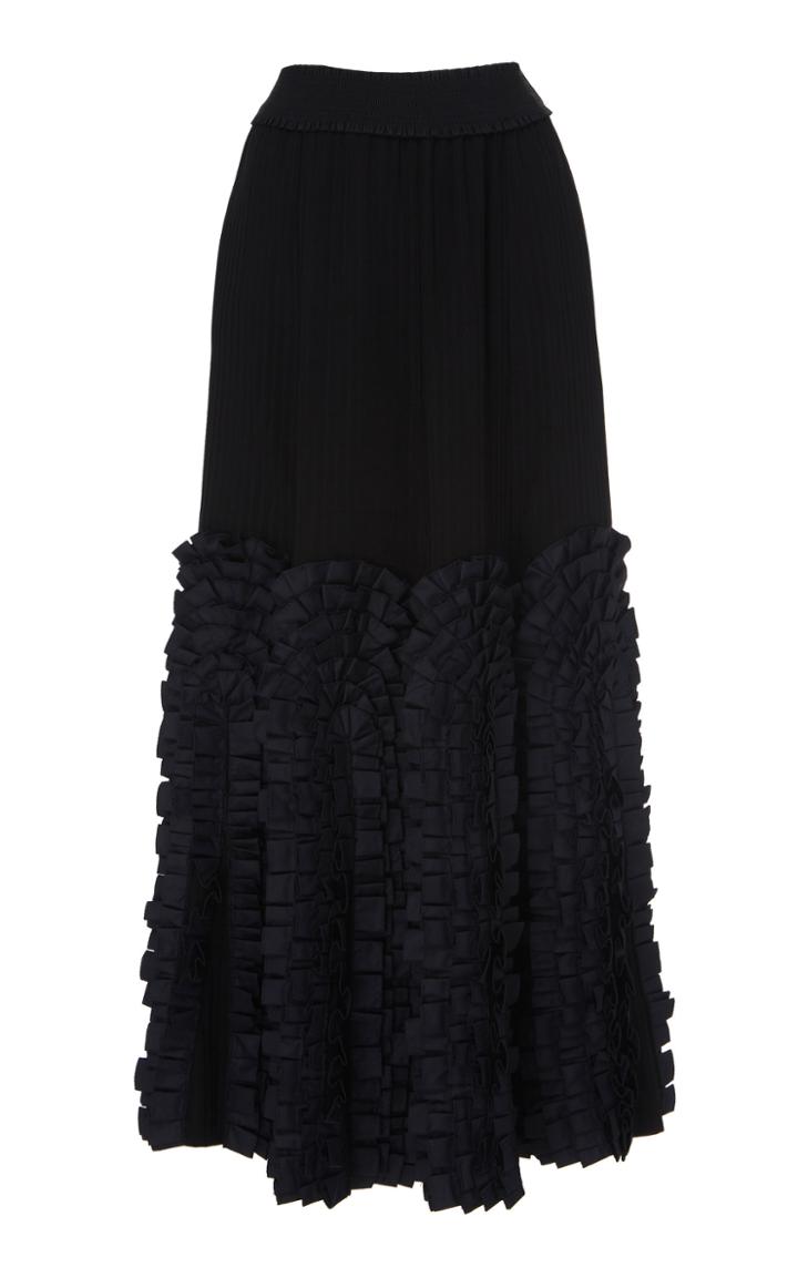Jil Sander Godwyn Embroidered Crepe Skirt