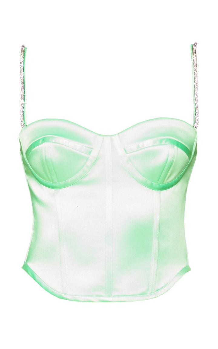 Moda Operandi Mach & Mach Crystal-embellished Silk Corset Top