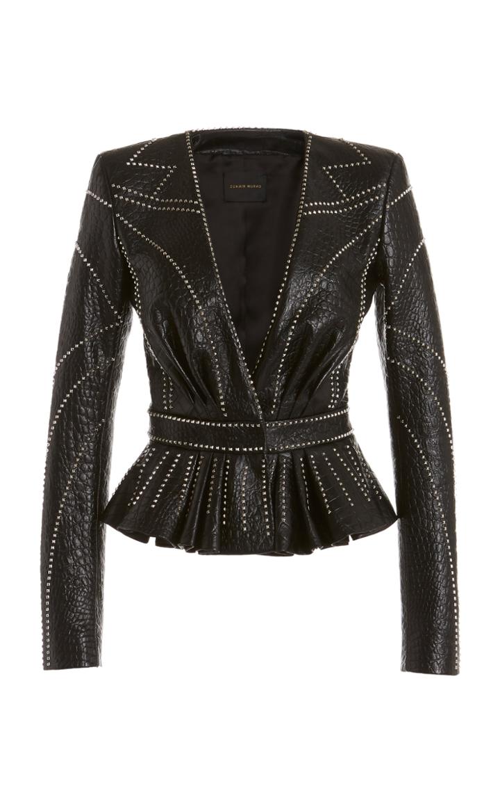 Moda Operandi Zuhair Murad Faux Leather Peplum Jacket